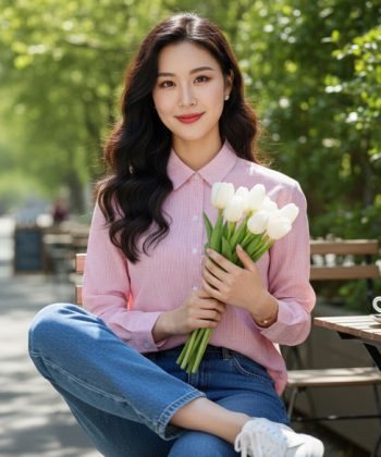 Alternative view of Áo Sơ Mi Kẻ Hồng Form Hàn Quốc